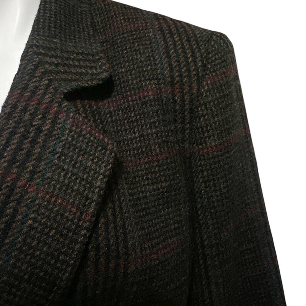 Calvin Klein Classifications Wool Blazer Vintage Plaid Brown Tweed Women's 6